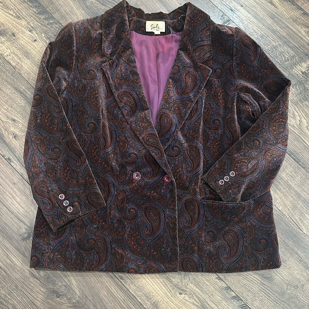 VINTAGE Emily Paisley Jacket Blazer Size 16